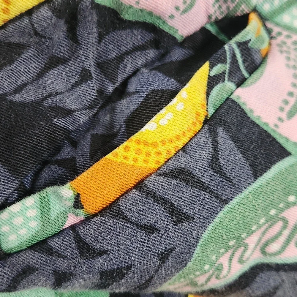 Anthropologie Maeve Escape Wide Leg Pants Sz 8 Pineapple Lemon Tropical Summer